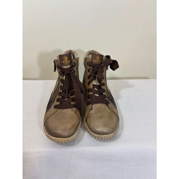 Women's Remonte Ankle Boots Size 39 Brown Beige Lace Up - Picture 1 of 9